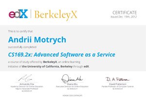Andrii Motrych cs169.2x BerkeleyX Certificate